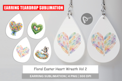 Floral Easter Heart Wreath Earring Product Image 1