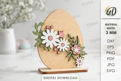 3D Floral Easter Stand Decor Laser Cut. Easter Egg SVG Product Image 1