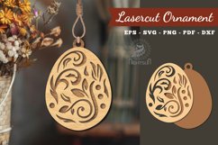 Floral Egg Laser Cut Ornament Product Image 1