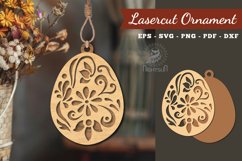 Floral Egg Laser Cut Ornament Product Image 1