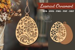 Floral Egg Laser Cut Ornament Product Image 1