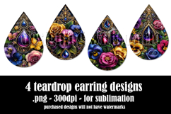Floral Teardrop Earring, Pretty Flowers Earring Designs, s1 Product Image 2