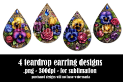 Floral Teardrop Earring, Pretty Flowers Earring Designs, s2 Product Image 2