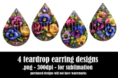 Floral Teardrop Earring, Pretty Flowers Earring Designs, s3 Product Image 2