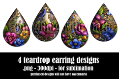 Floral Teardrop Earring, Pretty Flowers Earring Designs, s5 Product Image 2