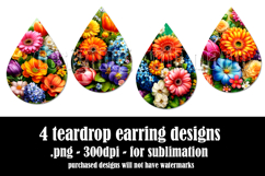 Floral Teardrop Earring, Pretty Flowers Earring Designs, s6 Product Image 2
