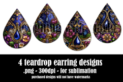 Floral Teardrop Earring, Pretty Flowers Earring Designs, s7 Product Image 2