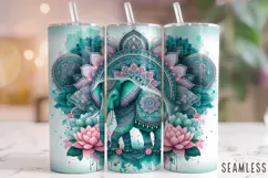 Mandala Elephant Tumbler Wrap, Floral Elephant Tumbler Wrap Product Image 1