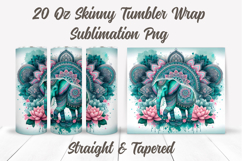 Mandala Elephant Tumbler Wrap, Floral Elephant Tumbler Wrap Product Image 2