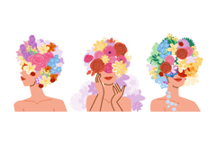 makeup floral face art vector Product Image 1