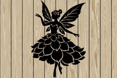 Floral fairy stencil silhouette SVG Product Image 1