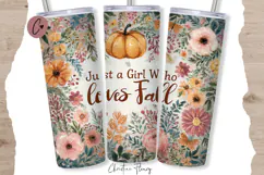 Just a Girl Who Loves Fall Tumbler Wrap PNG Product Image 1