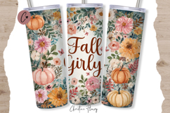 Fall Girly Tumbler Wrap PNG Product Image 1
