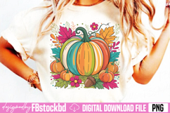 Floral Fall Pumpkin Png Product Image 2
