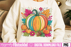 Floral Fall Pumpkin Png Product Image 3