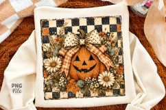 Floral Fall Pumpkin Png, Fall Pumpkin Sublimation PNG Product Image 1
