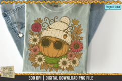 Floral Fall Pumpkin is a professional design that is available at 300dpi PNG to use for Sublimation, iron-on transfer, DTG Printing and normal printing.