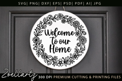 Farmhouse Round Sign SVG Leaves Branches Home Sign SVG PNG Product Image 4
