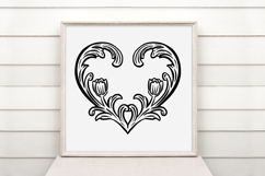 Floral Fauna Heart Wreath Flower Graphic Clipart PNG Product Image 2