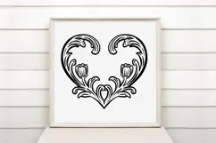 Floral Fauna Heart Wreath Flower Graphic Clipart PNG Product Image 2