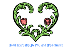 Floral Fauna Heart Wreath Flower Graphic Clipart PNG Illustration