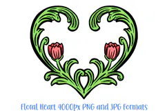Floral Fauna Heart Wreath Flower Graphic Clipart PNG Illustration