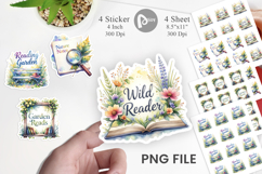 Floral Reading Quotes Sticker Product Image 1