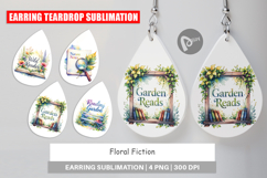 Floral Reading Quotes Earring Product Image 1