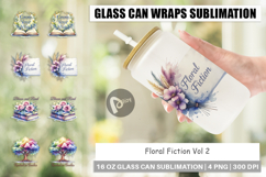 Floral Reading Quotes Glass Can Product Image 1