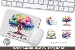 Floral Reading Quotes Mouse Pad Product Image 1