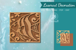 Floral Fish Lasercut Wall Decor SVG Product Image 1