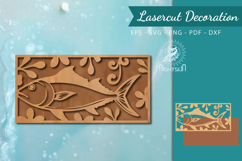 Floral Fish Lasercut Wall Decor SVG Product Image 1