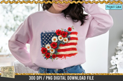 Floral Flag is a professional design that is available at 300dpi PNG to use for Sublimation, iron-on transfer, DTG Printing and normal printing.