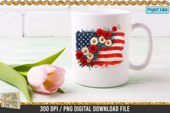 Floral Flag is a professional design that is available at 300dpi PNG to use for Sublimation, iron-on transfer, DTG Printing and normal printing.