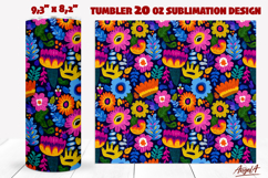 Folk art summer flowers tumbler Colorful Floral tumbler wrap Product Image 1