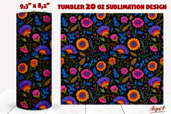 Folk art flowers tumbler Colorful Floral ethnic pattern PNG Product Image 1