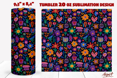 Hand drawn Floral tumbler Ethnic pattern Folk art Whimsical Product Image 1