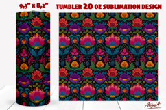 Folk art flowers tumbler design Floral 20 oz tumbler wrap Product Image 1