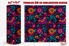 Folk art violet flowers tumbler design Floral tumbler wrap Product Image 1