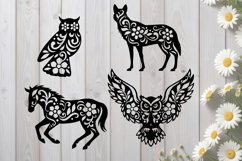 Floral Forest Animals and Birds SVG Product Image 1