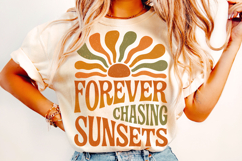 Forever Chasing Sunsets PNG, Retro Summer PNG, Beach PNG Product Image 1