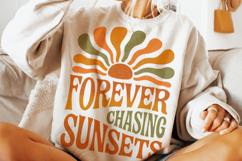 Forever Chasing Sunsets PNG, Retro Summer PNG, Beach PNG Product Image 2