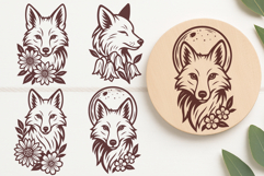 Floral Fox SVG Bundle | 33 Flower Monoline Fox Cut Files Product Image 6
