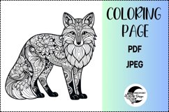 Floral fox Coloring page