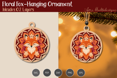 Hanging Floral fox Ornament Product Image 3