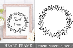 Circle Floral Wreath Svg Cut File. Leaves Frame Png Clipart Product Image 1