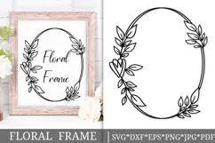 Floral Wreath Svg Cut File. Heart Leaves Frame Png Clipart. Product Image 1