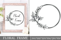 Floral Wreath Svg Cut File. Circle Laurel Frame Png Clipart Product Image 1