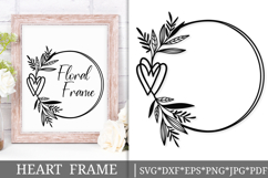 Floral Wreath Svg Cut File. Circle Leaves Frame Png. Product Image 1