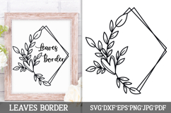 Floral Wreath Svg Cut File. Diamond Leaves Frame Png. Product Image 1